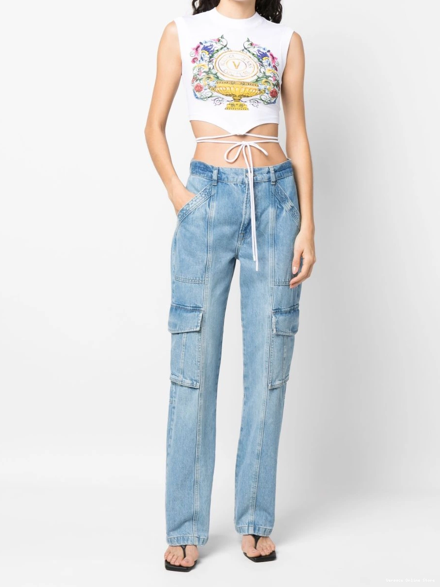 Cheap Jeans Couture Women logo-print sleeveless top Versace 0324